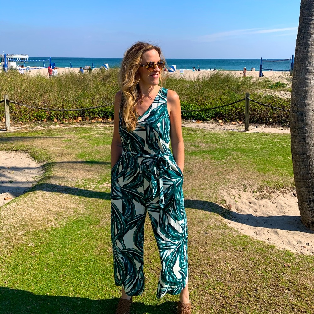 Who What Wear Banana Leaf Jumpsuit
